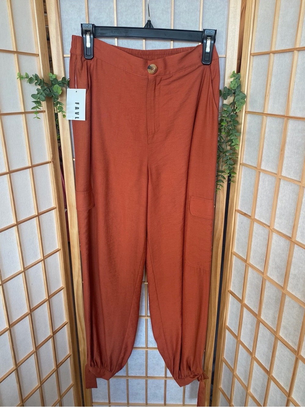 FAVLUX Rust Orange Ankle Cargo Pants